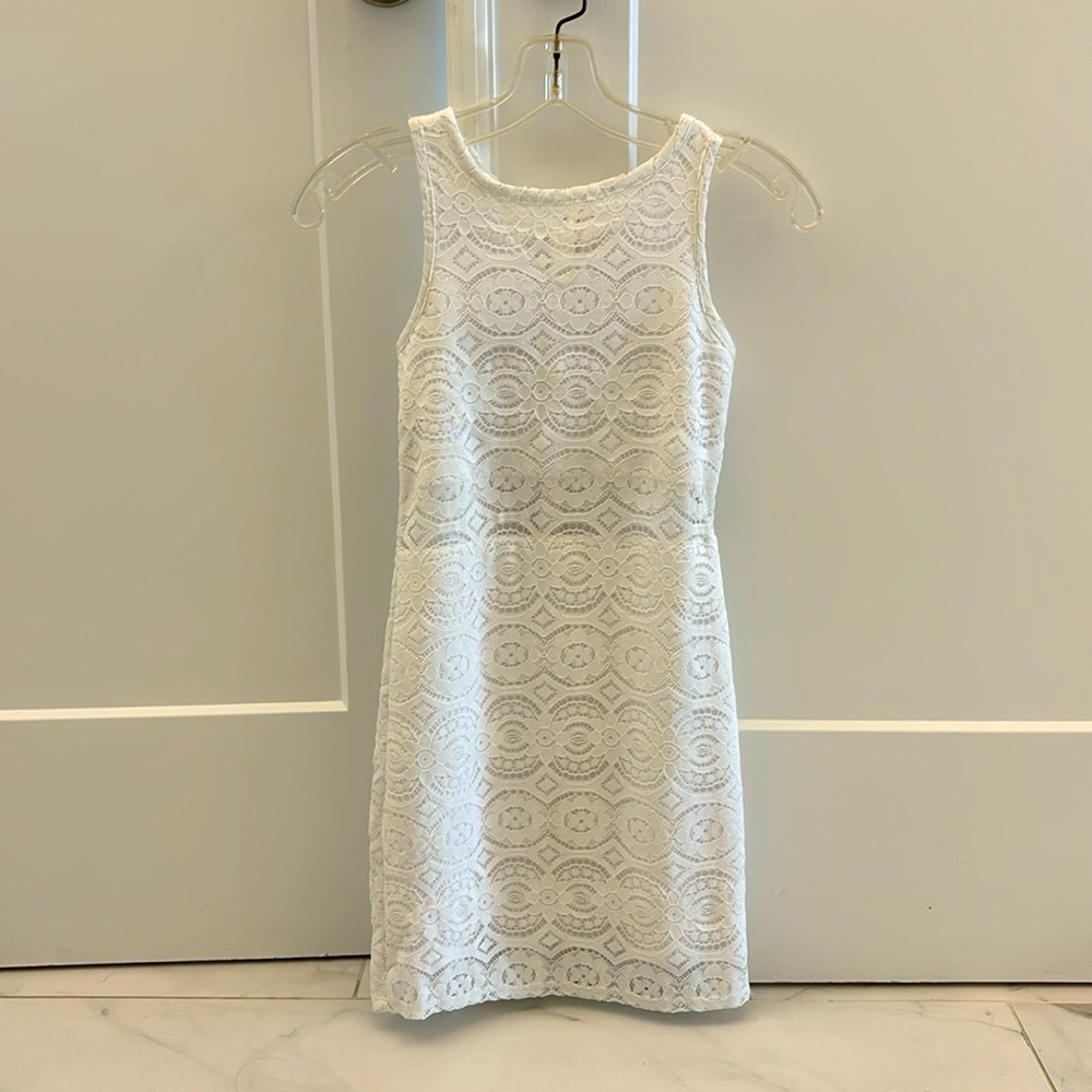 White lace teen party dress